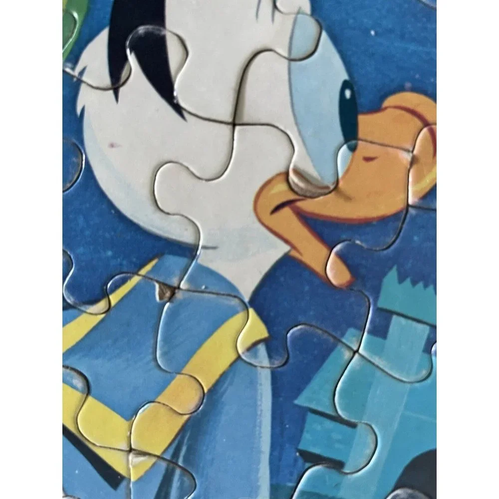 Vintage 1972 Walt Disney Whitman Jigsaw Puzzle, Donald Duck Fireworks, 100 pcs